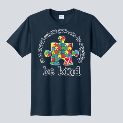 Adult T-Shirt - Autism Awareness - Be Kind Puzzle Piece T-Shirt Thumbnail
