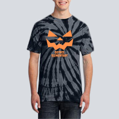 Adult Tie-Dye T-Shirt - Fall Holidays - Jack O' Lantern - Orange Thumbnail