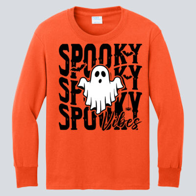 Youth Long Sleeve Shirt - Fall Holidays - Spooky Vibes Thumbnail