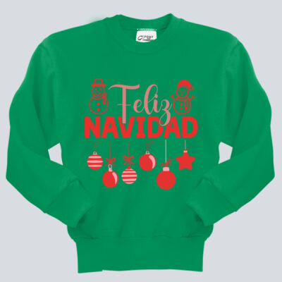Youth Crewneck - Winter Holidays - Feliz Festive - Red Thumbnail