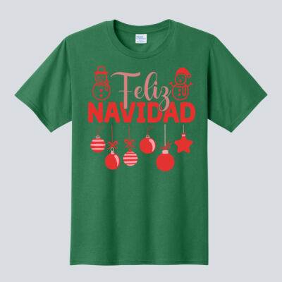 Adult T-Shirt - Winter Holidays - Feliz Festive - Red Thumbnail