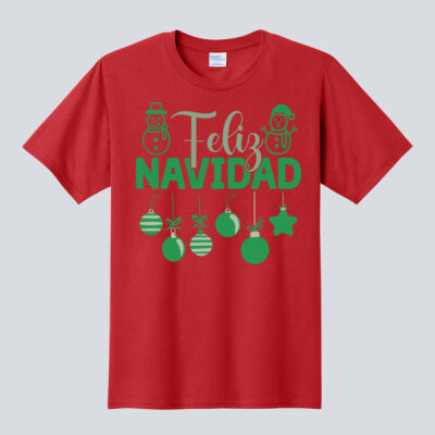 Adult T-Shirt - Winter Holidays - Feliz Festive - Green Thumbnail