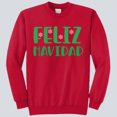 Adult Crewneck - Winter Holidays - Feliz Navidad - Green Thumbnail