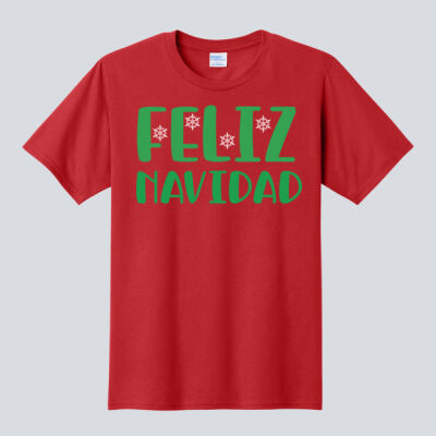 Adult T-Shirt - Winter Holidays - Feliz Navidad - Green Thumbnail