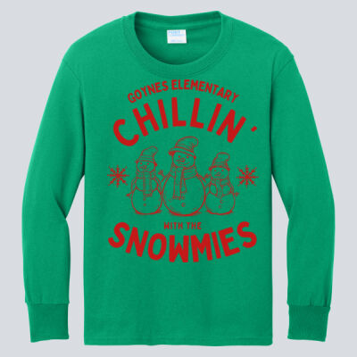 Youth Long Sleeve Shirt - Winter Holidays - Chillin' - Red Thumbnail