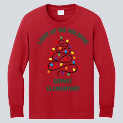 Youth Long Sleeve Shirt - Winter Holidays - Light Up - Green Thumbnail