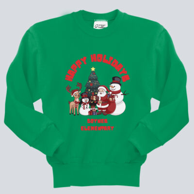 Youth Crewneck - Winter Holidays - Happy Holidays - Red Thumbnail