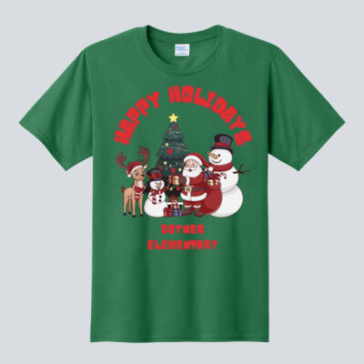 Adult T-Shirt - Winter Holidays - Happy Holidays - Red Thumbnail