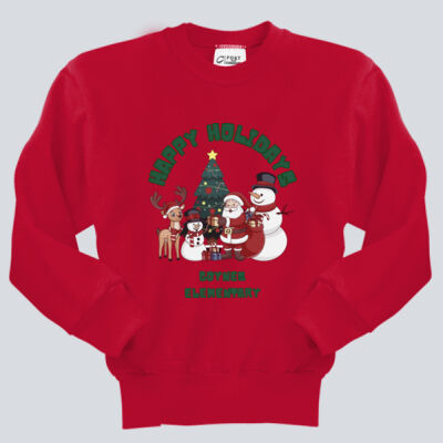 Youth Crewneck - Winter Holidays - Happy Holidays - Green Thumbnail