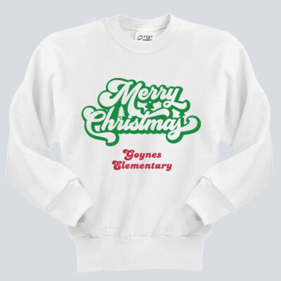 Youth Crewneck - Winter Holidays - Merry Christmas - Green & Red Thumbnail