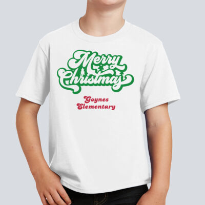 Youth T-Shirt - Winter Holidays - Merry Christmas - Green & Red Thumbnail