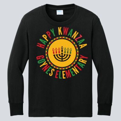 Youth Long Sleeve Shirt - Winter Holidays - Happy Kwanzaa Thumbnail