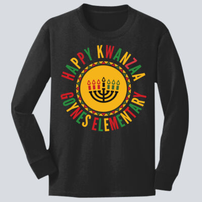 Youth Long Sleeve Shirt - Winter Holidays - Happy Kwanzaa Thumbnail
