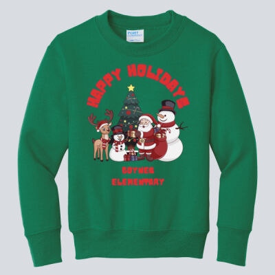 Youth Crewneck - Winter Holidays - Happy Holidays - Red Thumbnail